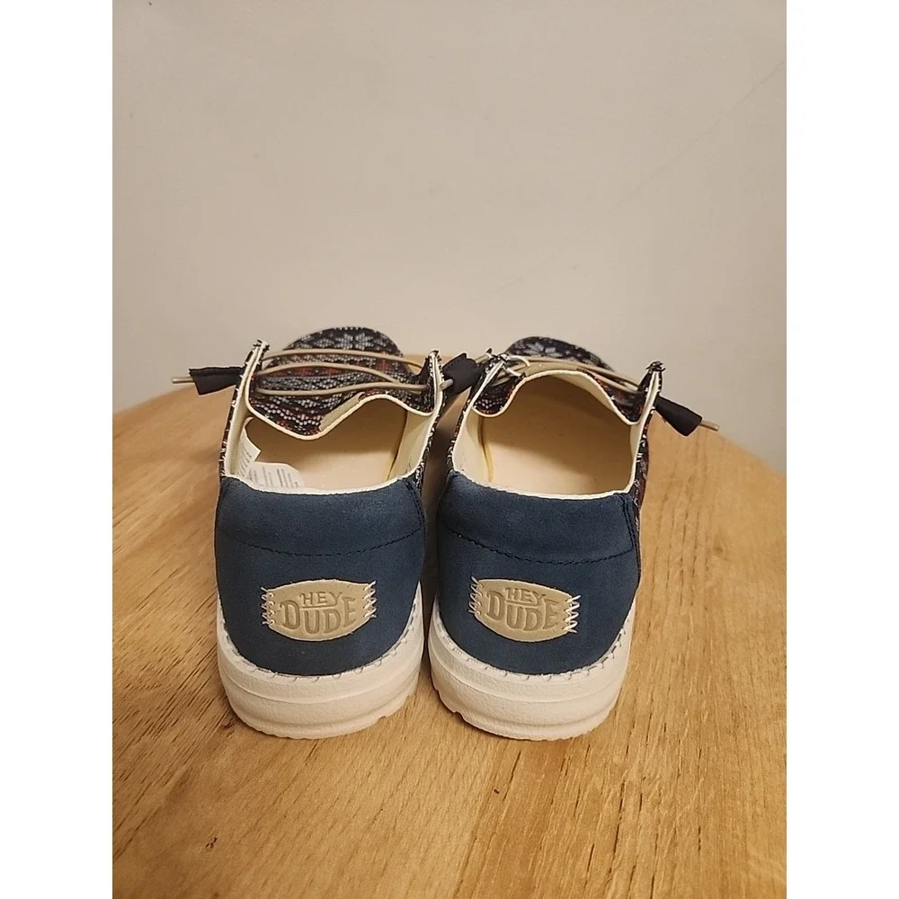 Hey Dude Wendy Winter Ugly Sweater Shoes Womens 7 Navy‎ 43536-4HQ - Picture 3 of 6